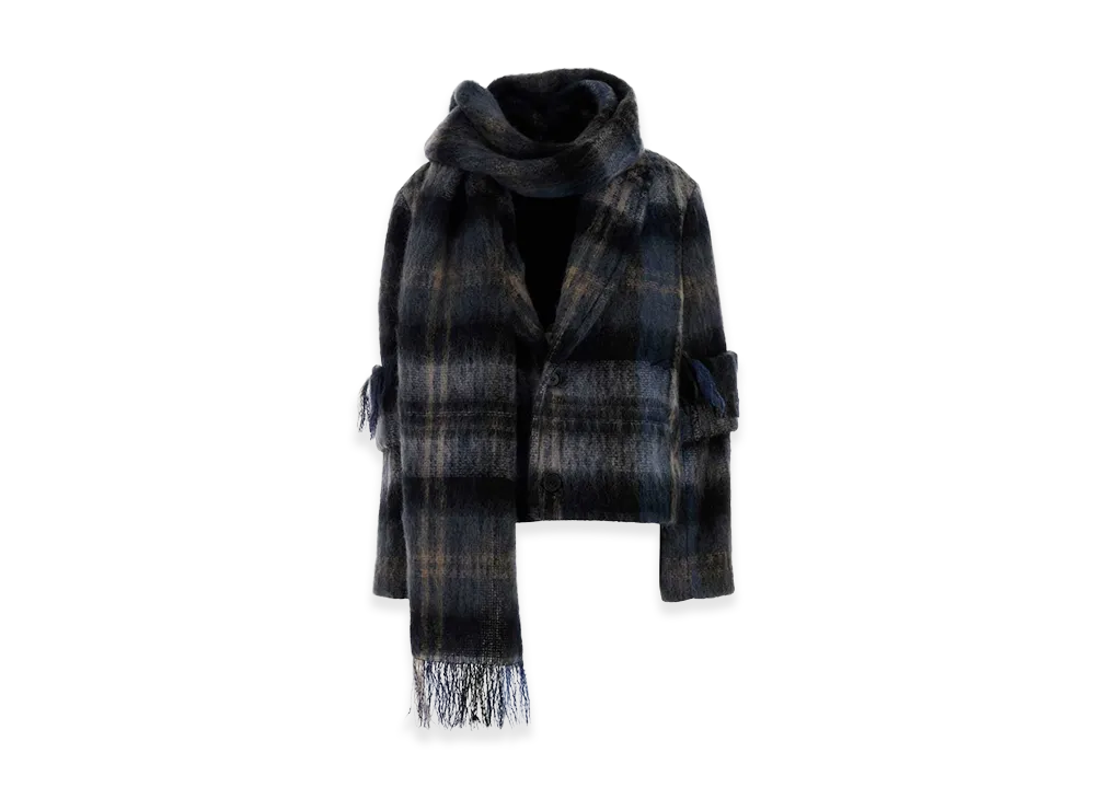 LOEWE Women's Embroidered Mohair Blend Blazer "Blue/Multicolor"