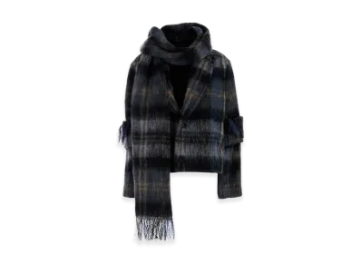 LOEWE Women's Embroidered Mohair Blend Blazer "Blue/Multicolor"