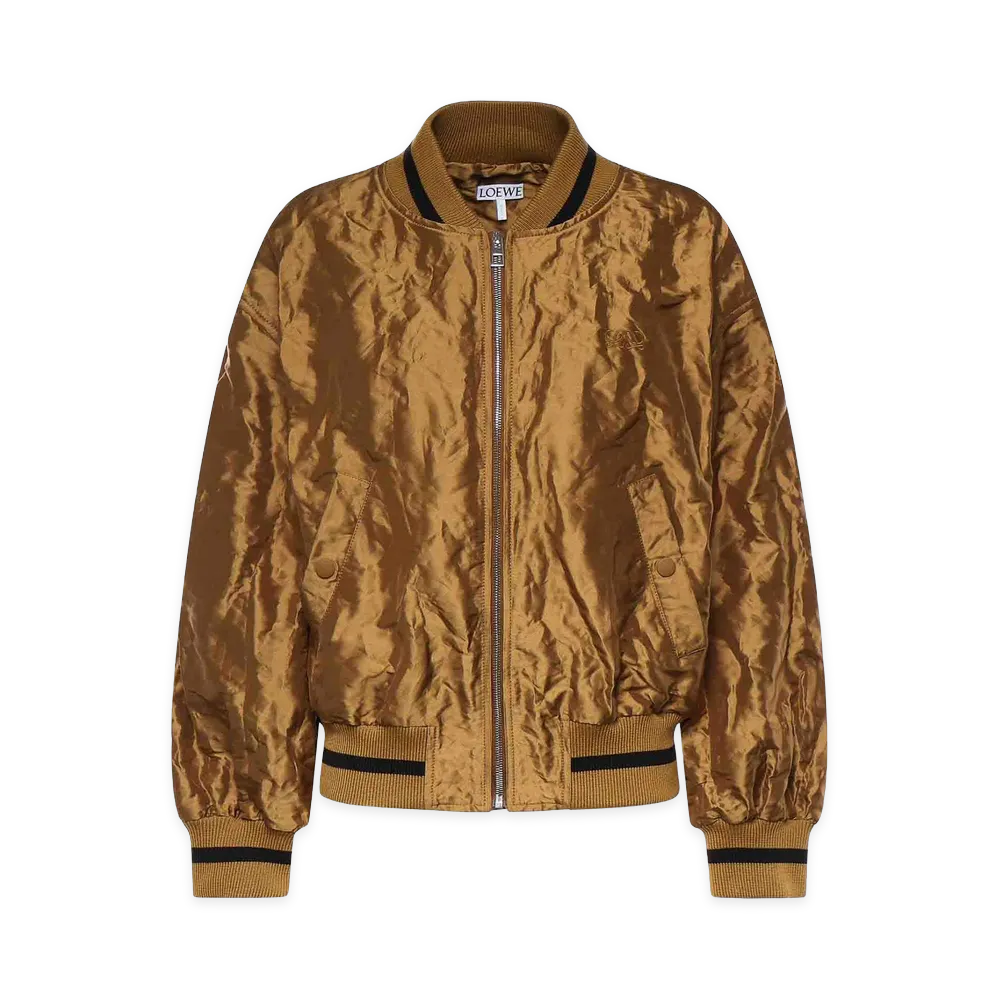 LOEWE Women's Technical Fabric Bomber Jacket "Camel"