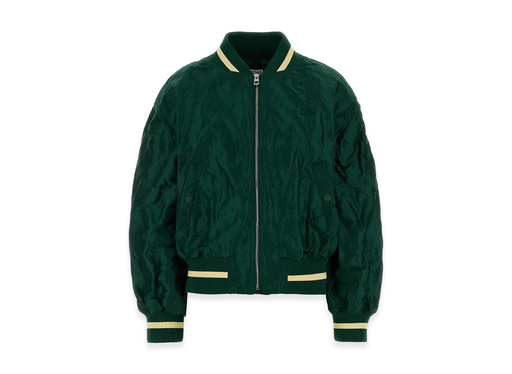 LOEWE Women's Tech Fabric Bomber Jacket "Dark Green"