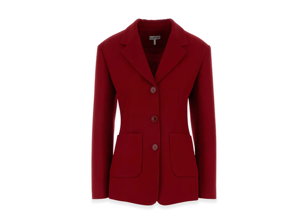 LOEWE Women's Wool Blend Blazer "Red"