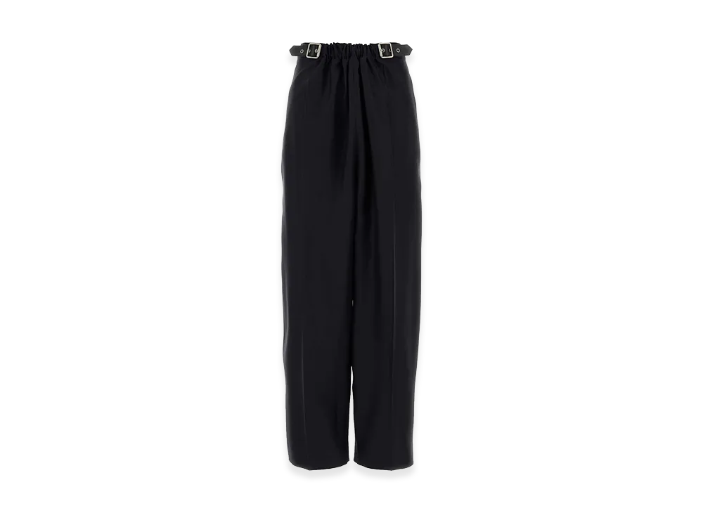 LOEWE Women's Wool Blend Wide-Leg Pant "Navy Blue"