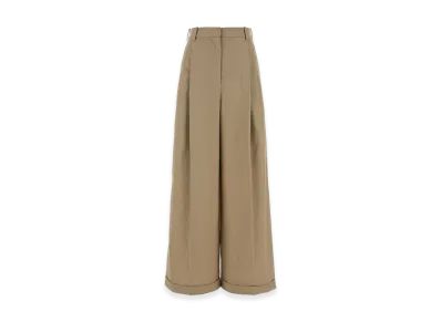 LOEWE Women's Cotton Wide-Leg Pant "Beige"