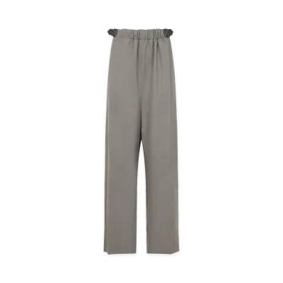 LOEWE Women's Belted Wool Trousers "Beige/Gray"
