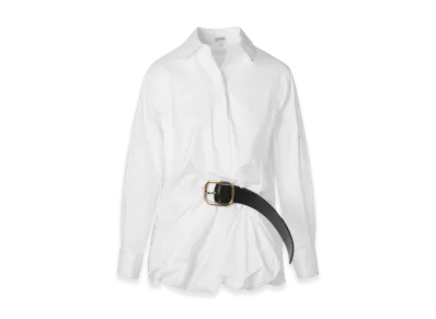 LOEWE Women's Belted Shirt "Optic White"