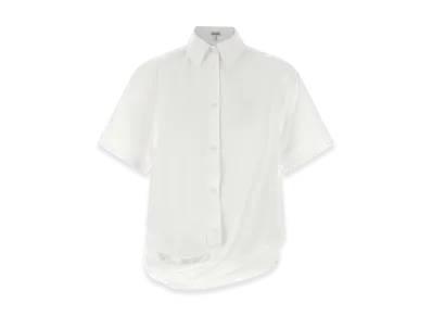 LOEWE Women's Asymmetrical Cut Shirt "White"