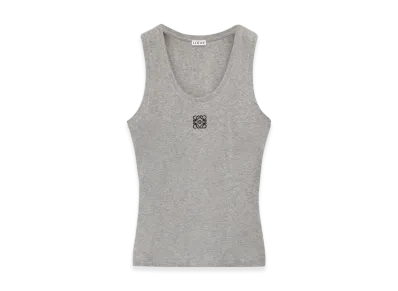 LOEWE Women's Anagram Tank Top in Cotton "Grey Melange"