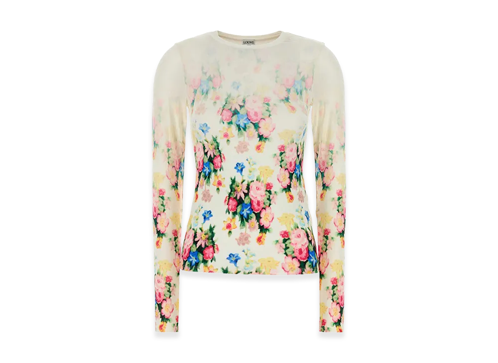 LOEWE Women's Printed Stretch Modal Top "White/Multicolor"