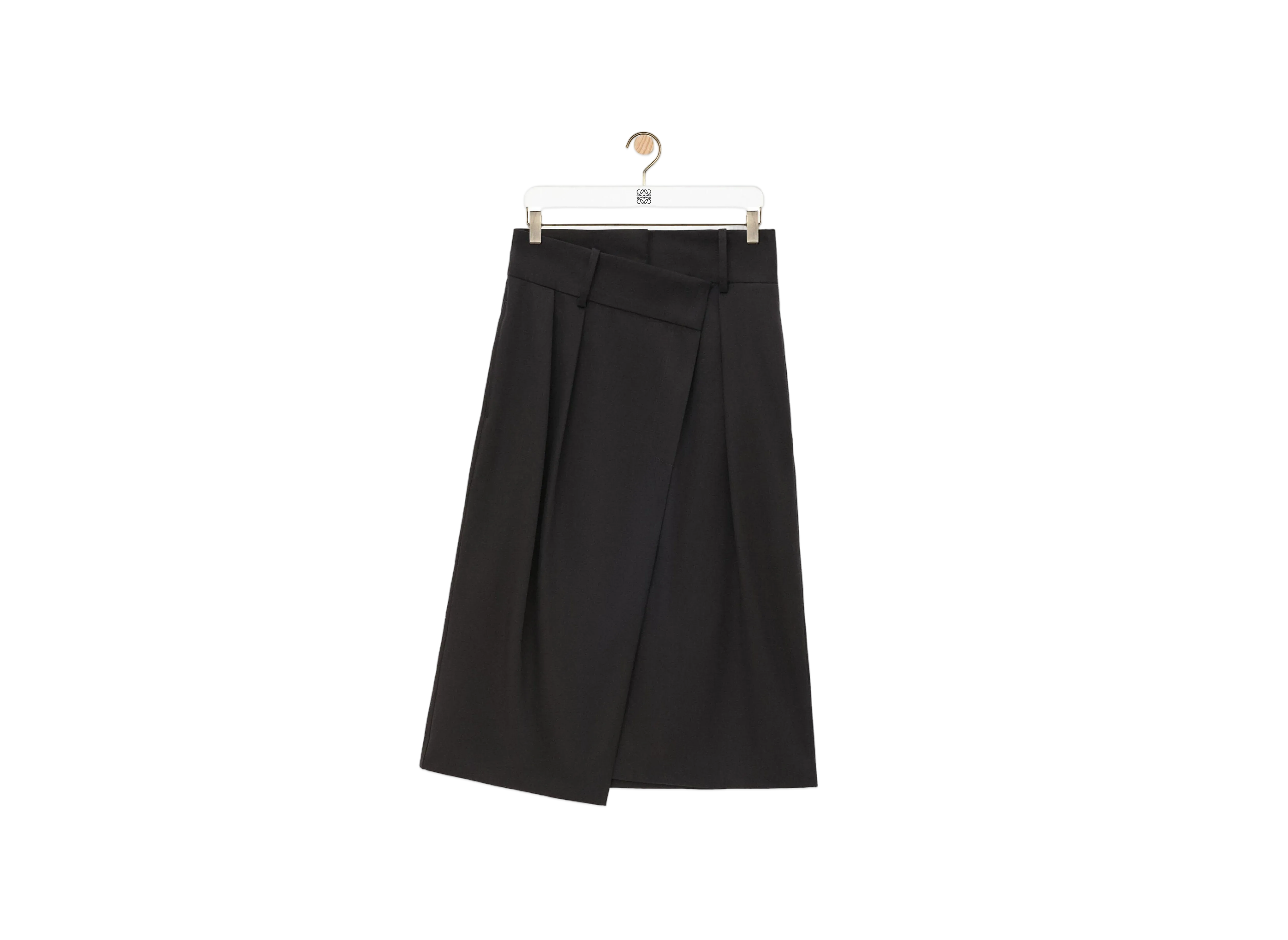 LOEWE Women's Wrap Skirt in Cotton and Silk "Black"