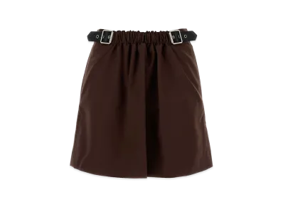 LOEWE Women's Gabardine Mini Skirt "Brown"