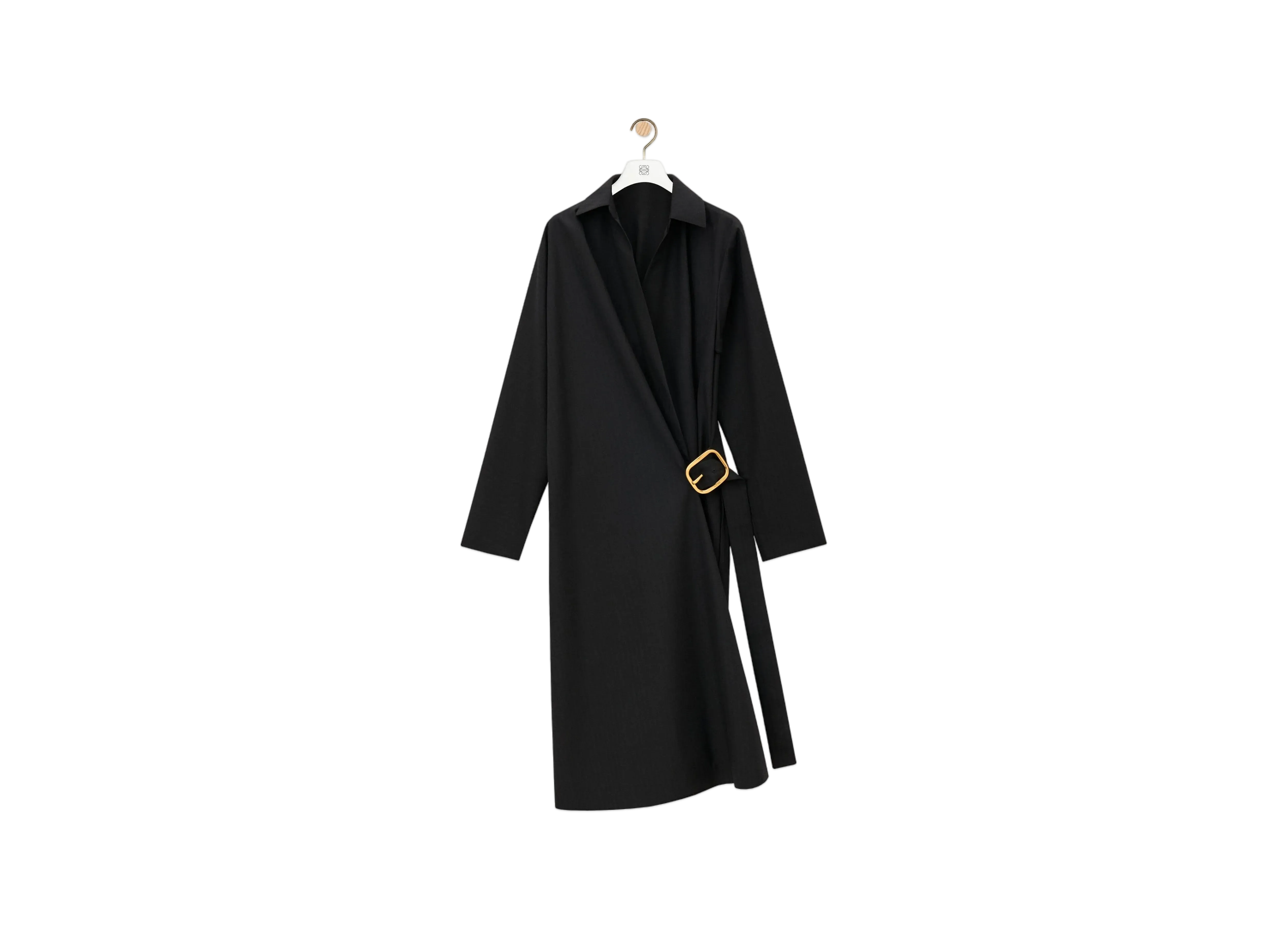 LOEWE Women's Belted Dress in Wool "Black"