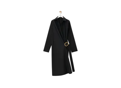 LOEWE Women's Belted Dress in Wool "Black"