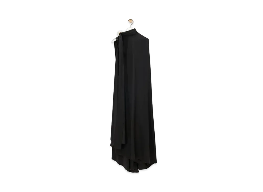 LOEWE Women's Ruffle Dress in Silk "Black"