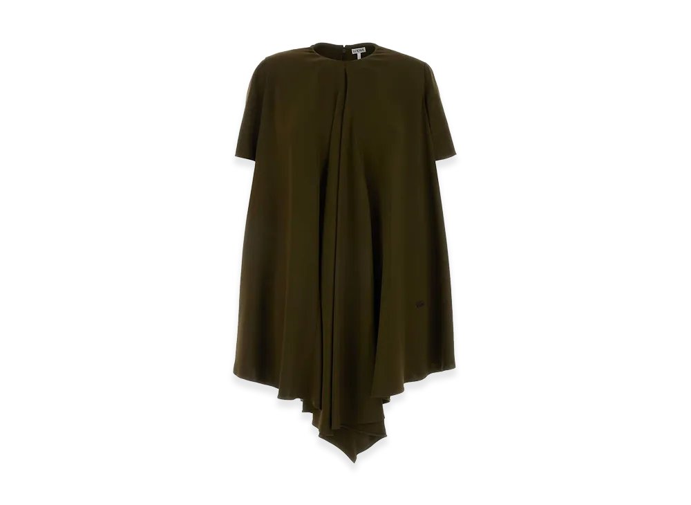 LOEWE Women's Stretch Cady Mini Dress "Khaki Green"