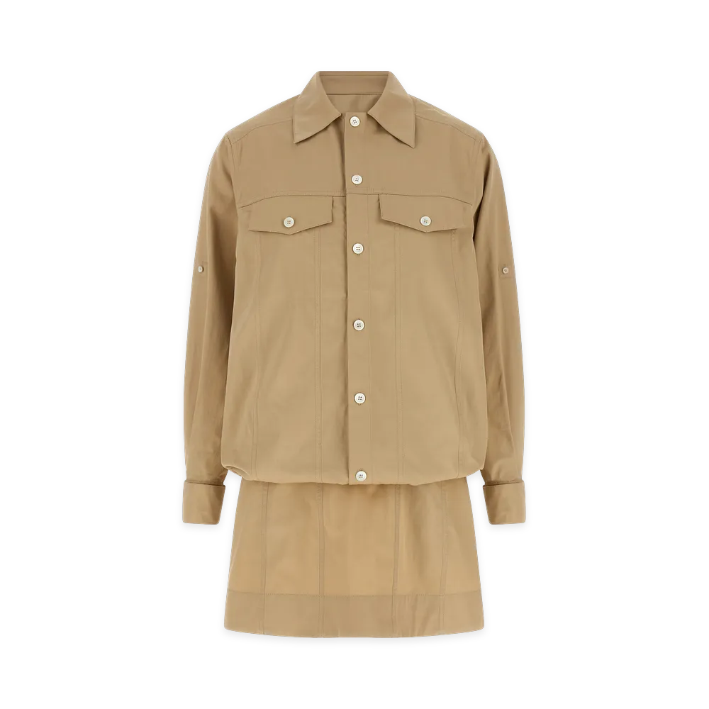 LOEWE Women's Layered Construction Dress "Beige"