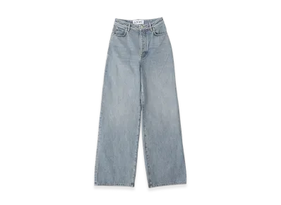 LOEWE Women's Button-Fly High Waisted Jeans "Washed Blue"