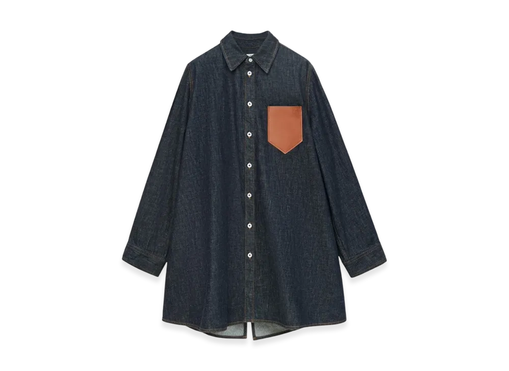 LOEWE Women's Trapeze Overshirt in Denim "Blue/Denim"