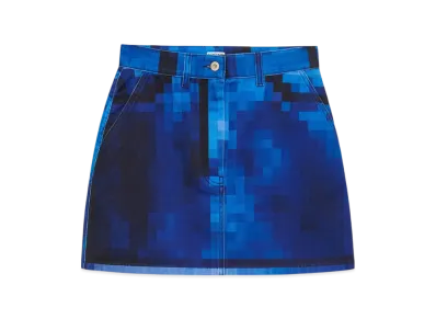 LOEWE Women's Pixelated Mini Skirt Denim "Denim"