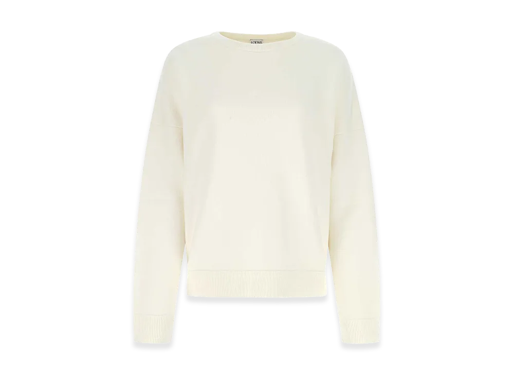 LOEWE Women's Ivory Cashmere Blend Oversize Sweater "White"