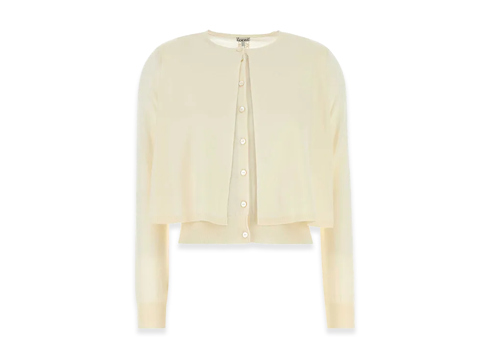 LOEWE Women's Cream Wool Cardigan "Yellow"