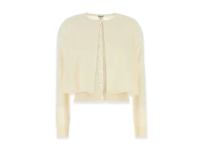 LOEWE Women's Cream Wool Cardigan "Yellow"
