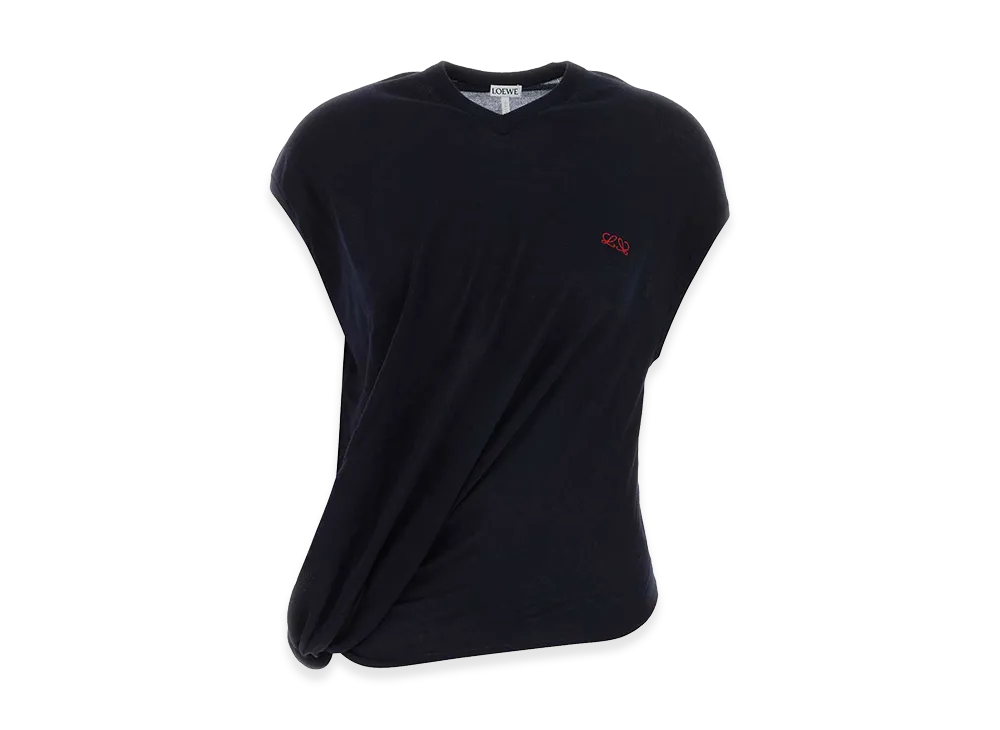 LOEWE Women's Wool Blend Vest "Midnight Blue"