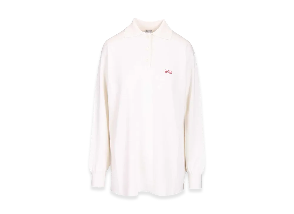 LOEWE Women's Cashmere And Silk Blend Polo Shirt "White"
