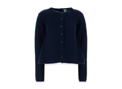 LOEWE Women's Stretch Mohair Blend Cardigan "Navy Blue"