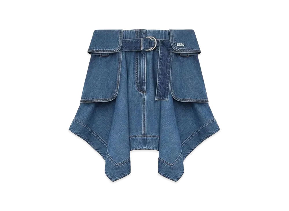 LOEWE Women's Denim Cargo Skirt "Light Blue"