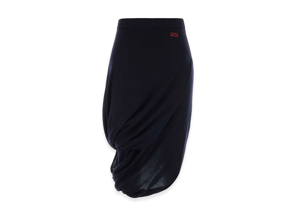 LOEWE Women's Wool Blend Skirt "Dark Blue"