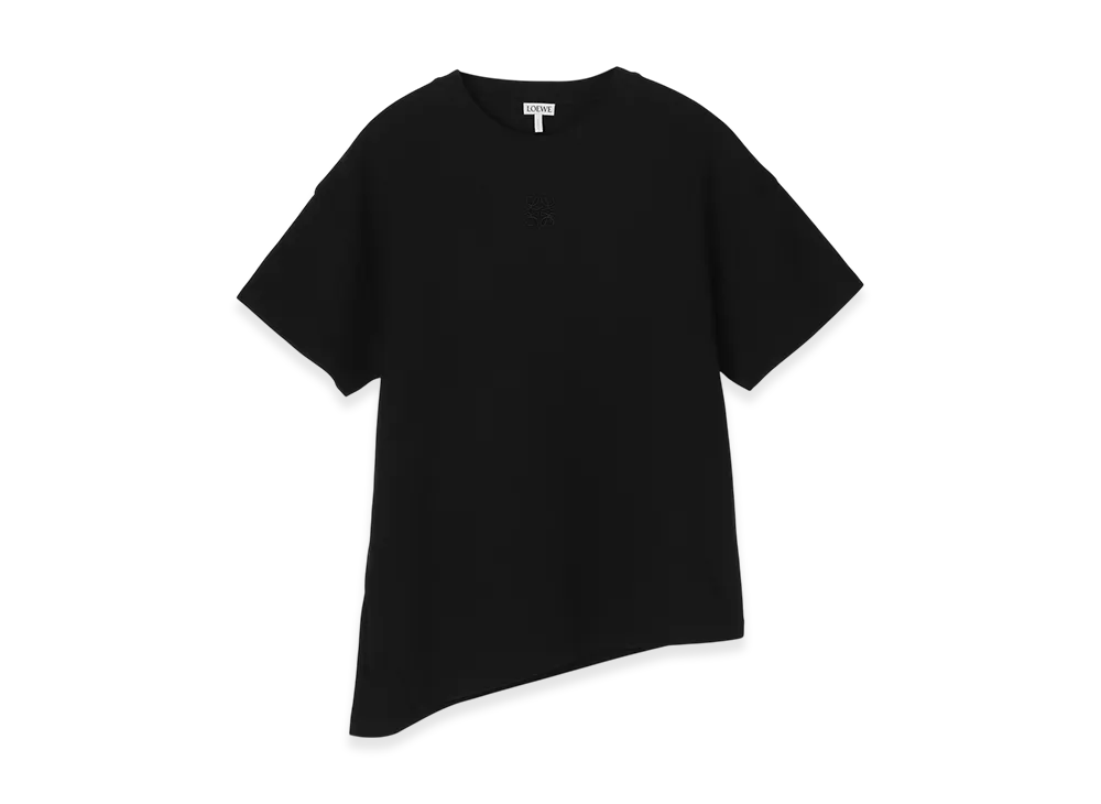 LOEWE Women's Asymmetric Crew-Neck T-Shirt "Black"
