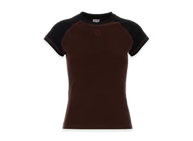 LOEWE Women's Stretch Cotton Blend Tee "Brown"