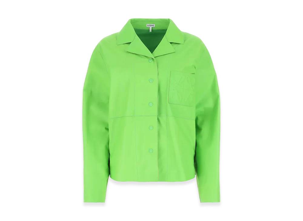 LOEWE Women's Leather Shirt "Fluo Green"