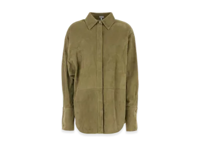 LOEWE Women's Suede Shirt "Sage Green"