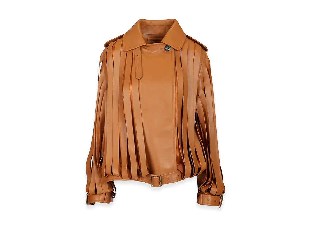 LOEWE Women's Lambskin Jacket "Brown"