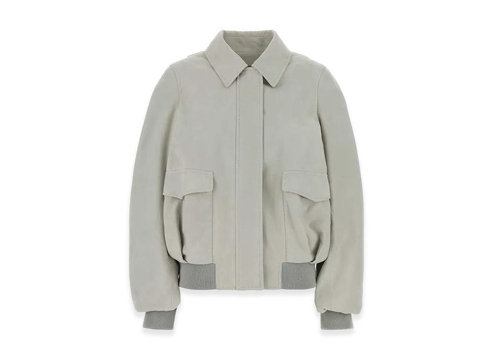 LOEWE Women's Suede Jacket "Chalk"