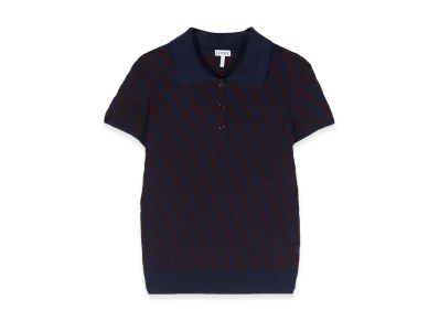 LOEWE Women's Stretch Cotton Polo Shirt "Navy"