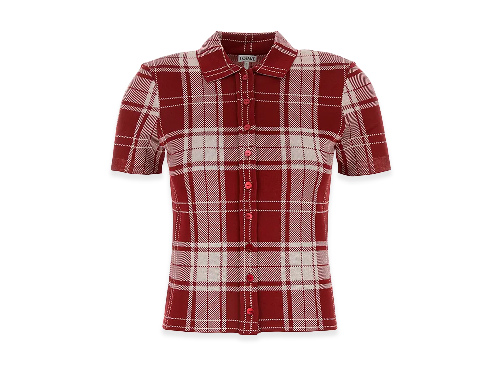 LOEWE Women's Short Sleeve Shirt "Red/White"