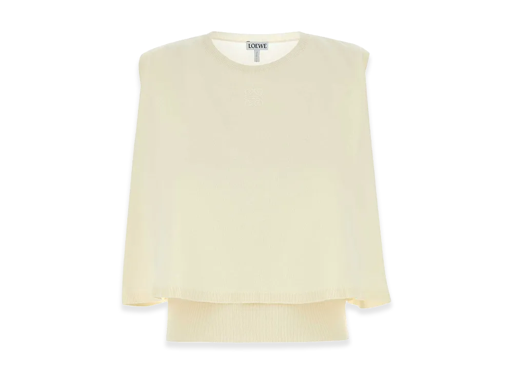 LOEWE Women's Ivory Wool Vest "White"