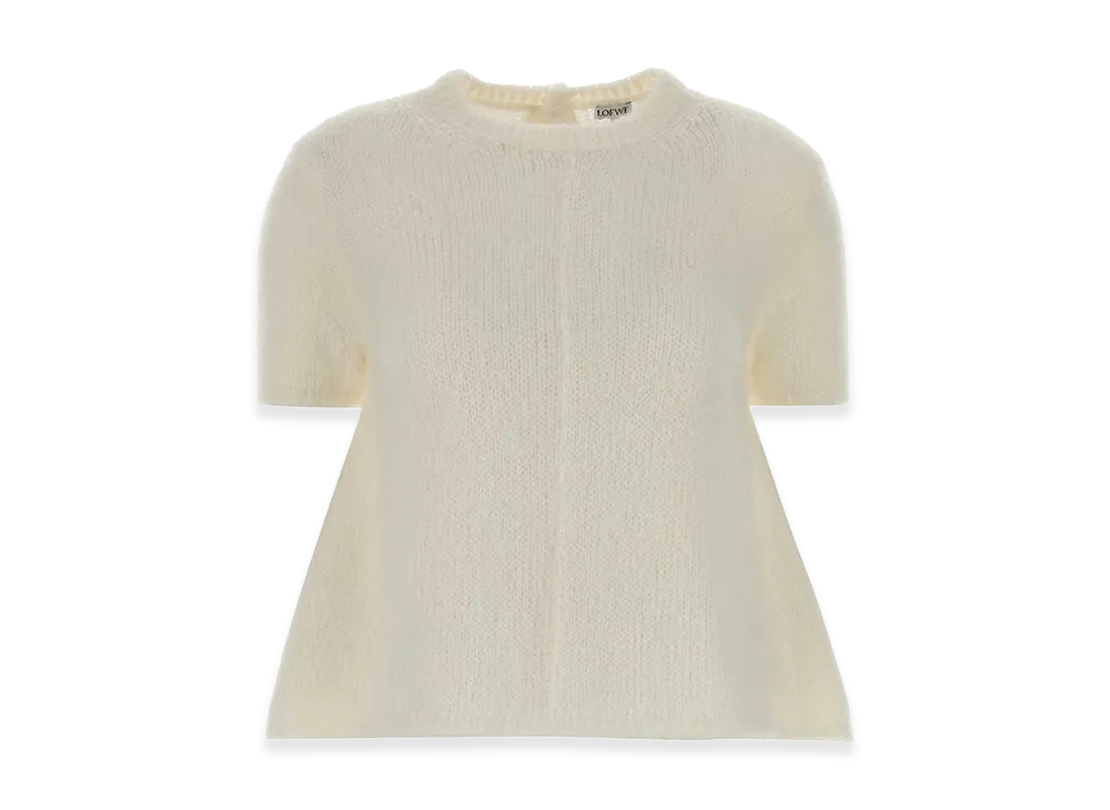 LOEWE Women's Ivory Stretch Mohair Blend Sweater "White"