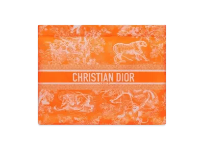 Dior Travel Zipper Pouch Fluorescent Toile De Jouy Reverse Technical Fabric "Orange"