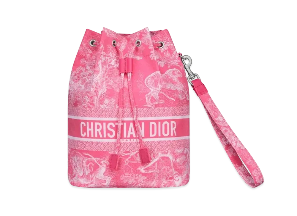 Dior Toile de Jouy Reverse Technical Fabric Travel Pouch "Fluorescent Pink"