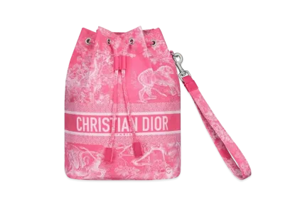 Dior Toile de Jouy Reverse Technical Fabric Travel Pouch "Fluorescent Pink"