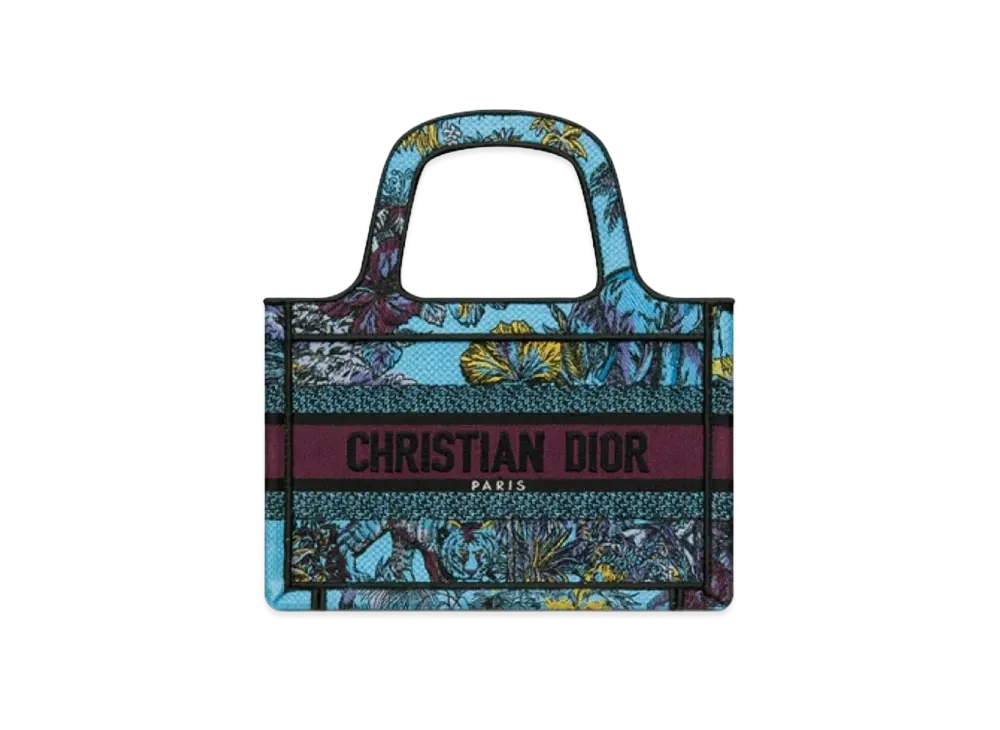 Dior Mini Dior Book Tote Celestial Toile De Jouy Voyage Embroidery "Blue/Multicolor"
