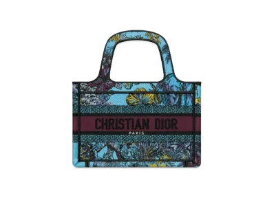 Dior Mini Dior Book Tote Celestial Toile De Jouy Voyage Embroidery "Blue/Multicolor"