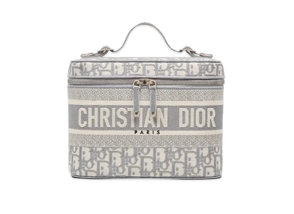 Dior Travel Vanity Case Dior Oblique Embroidery "Gray"