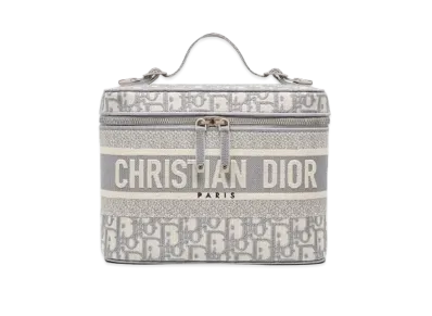 Dior Travel Vanity Case Dior Oblique Embroidery "Gray"