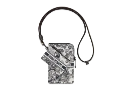 Dior Travel Multifunctional Pouch Toile De Jouy Technical Fabric "Blue"