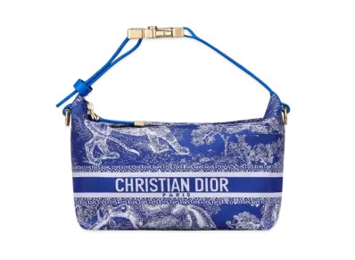 Dior Toile de Jouy Reverse Technical Fabric Travel Nomad Small Pouch "Fluorescent Blue"
