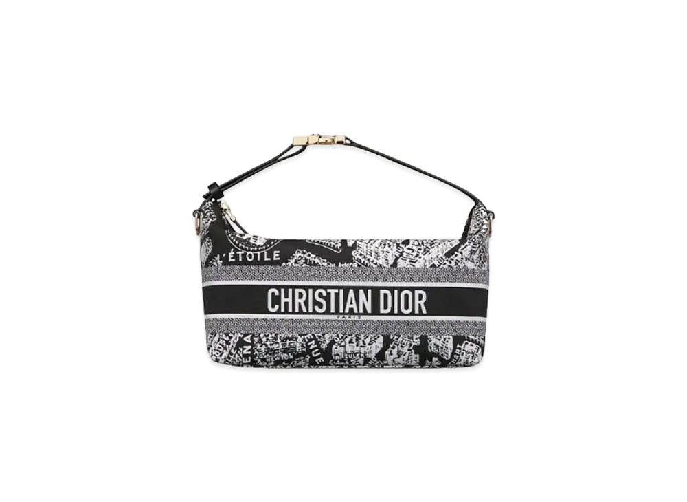 Dior Medium Diortravel Nomad Pouch Plan Paris Motif "Black/White"